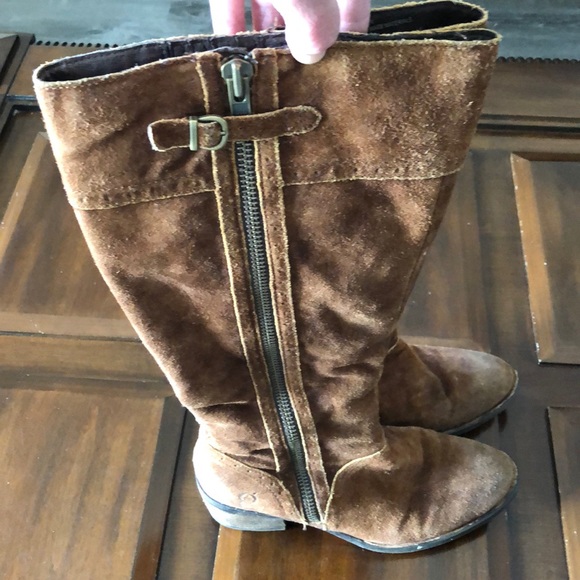 Women’s size 8 medium brown leather born zip up boots - Picture 1 of 12
